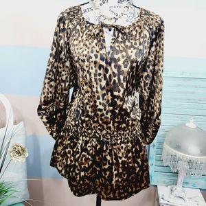 Calvin Klein Animal Print 3/4 Sleeve Blouse